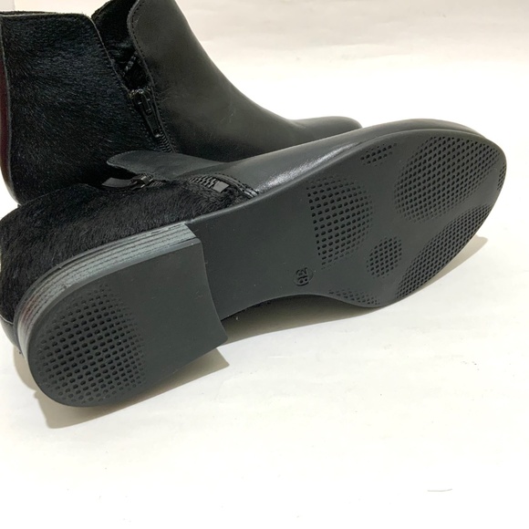 ERIC MICHEAL ISABELLA black booties leather block heel almond toe ankle boots 38 - Picture 6 of 11